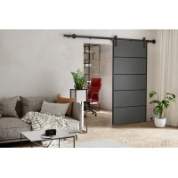 Bīdāmās sistēmas durvis AURA PLUS - Loft, antracīts Bīdāmās sistēmas durvis AURA PLUS - Loft, antracīts